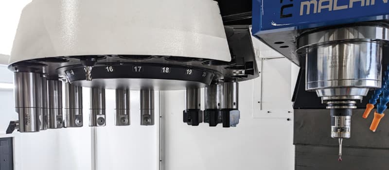 CAT40 automatic tool changer carousel on the BlockMaster CNC