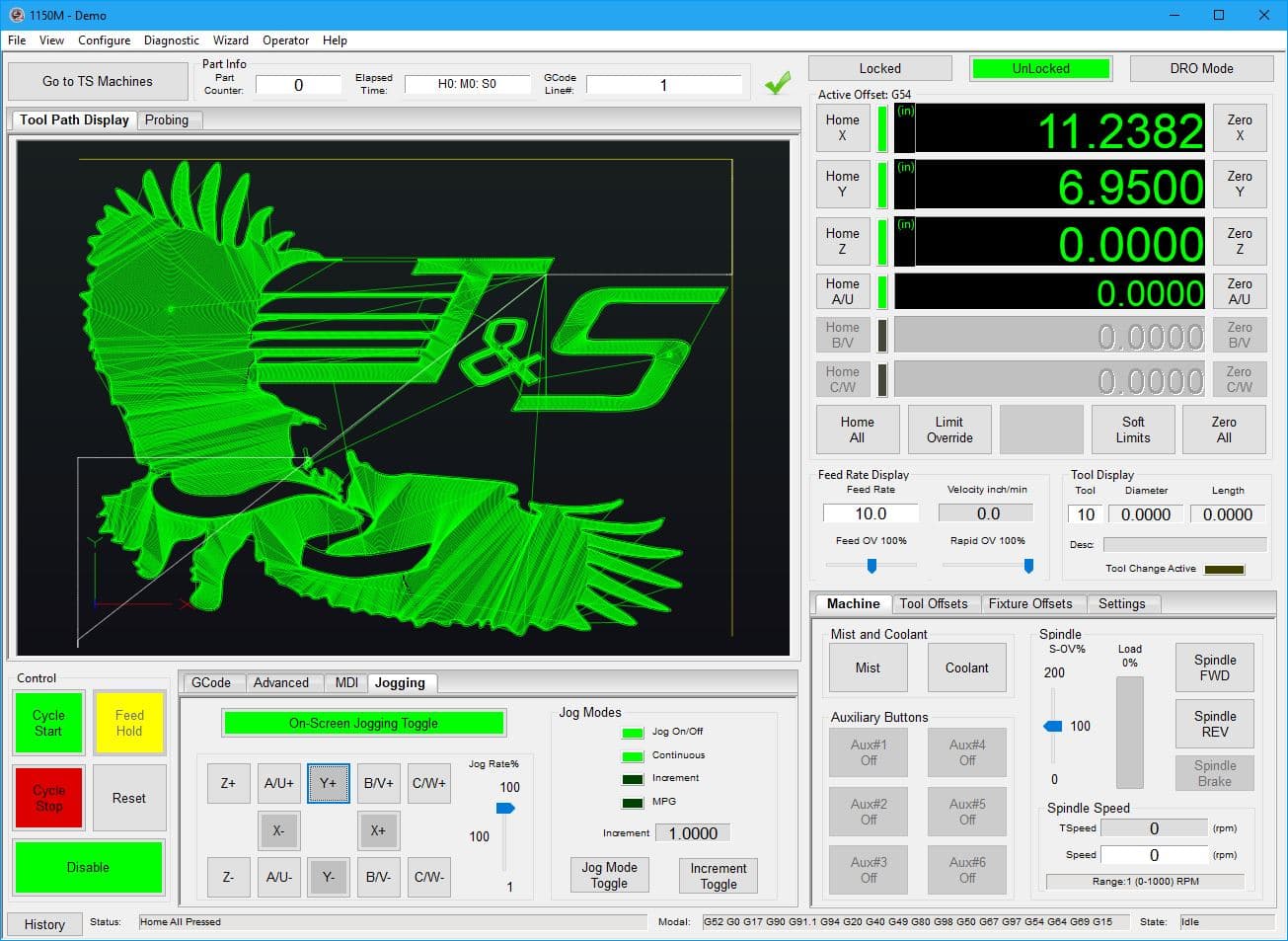 BlockMaster CNC boring mill main assembly with engine block loaded